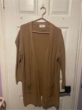 Old Navy Tan Open-Front Long Cardigan Sweater